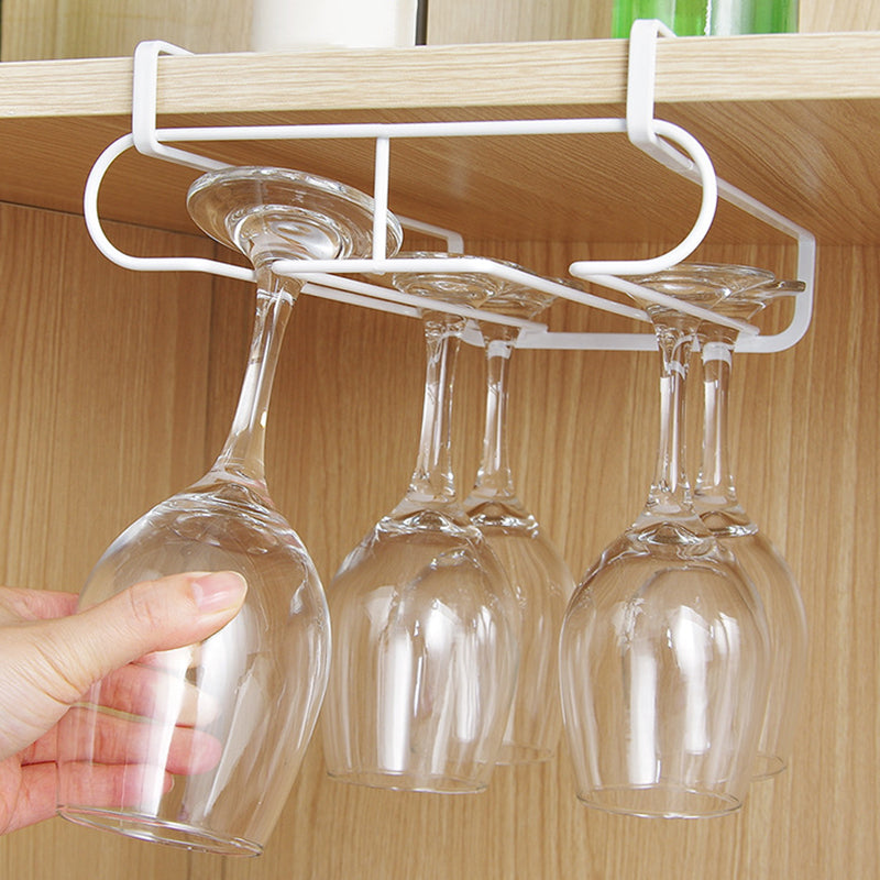 Contemporary Metal Glass & Stemware Holder Hanging Wine Glass Rack for Kitchen