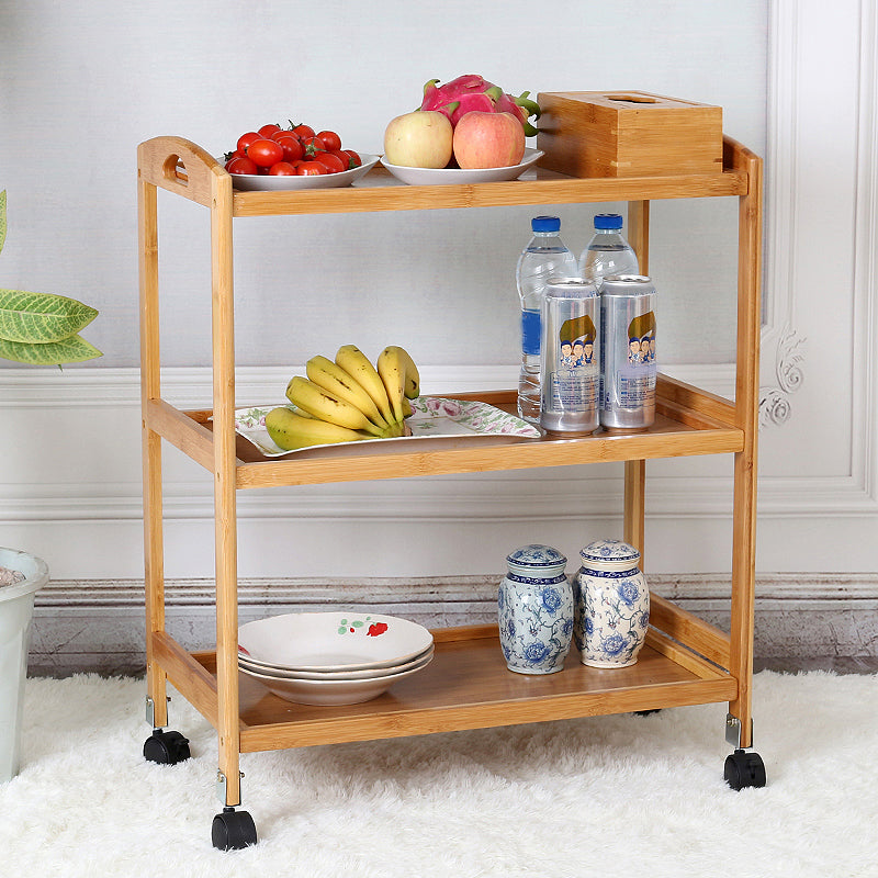 Manufactured Wood Kitchen Trolley Open Storage Kitchen Trolley