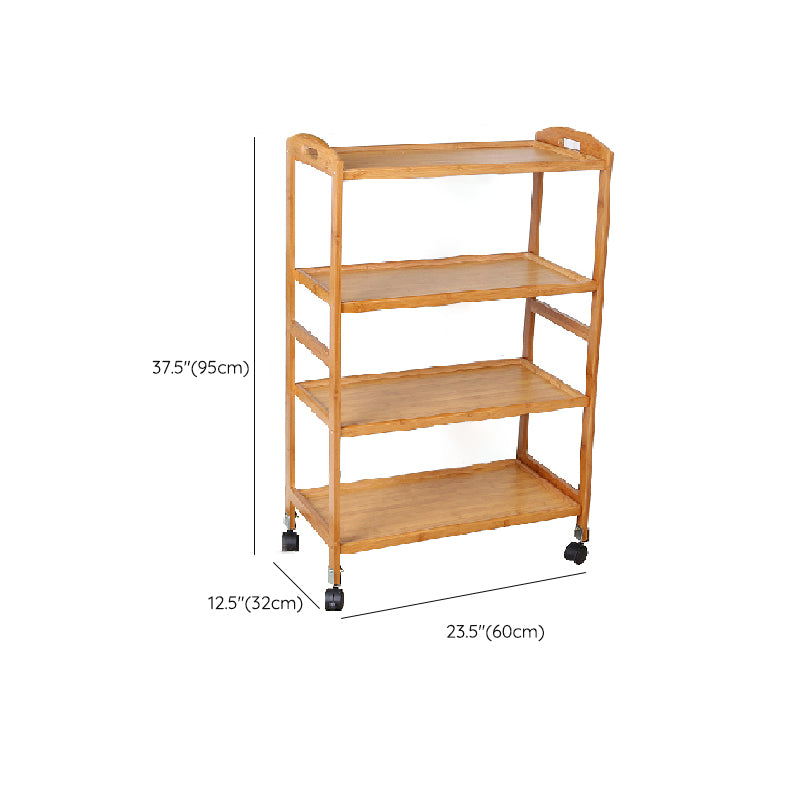 Manufactured Wood Kitchen Trolley Open Storage Kitchen Trolley