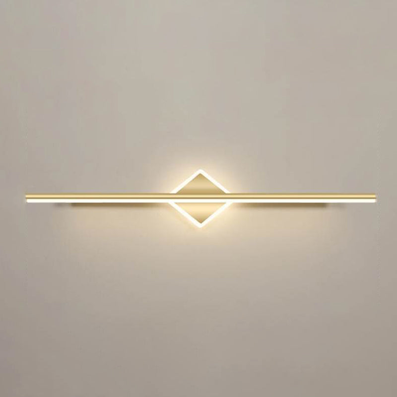 Metal Linear Vanity Lighting Modern 1-Light Vanity Lamp in Gold