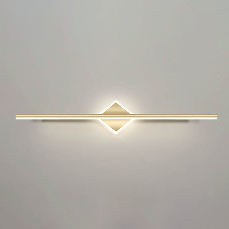 Metal Linear Vanity Lighting Modern 1-Light Vanity Lamp in Gold