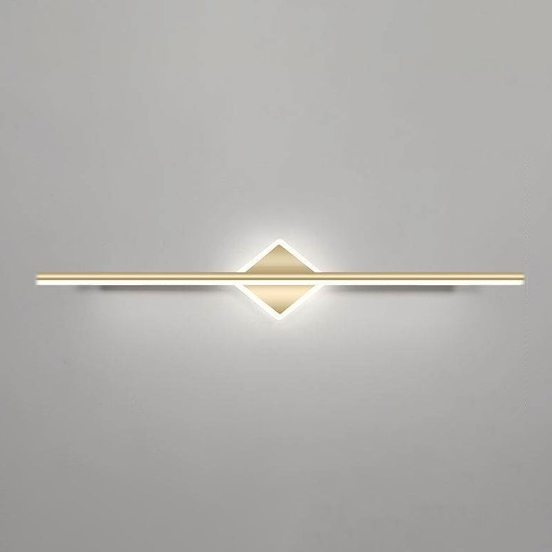 Metal Linear Vanity Lighting Modern 1-Light Vanity Lamp in Gold