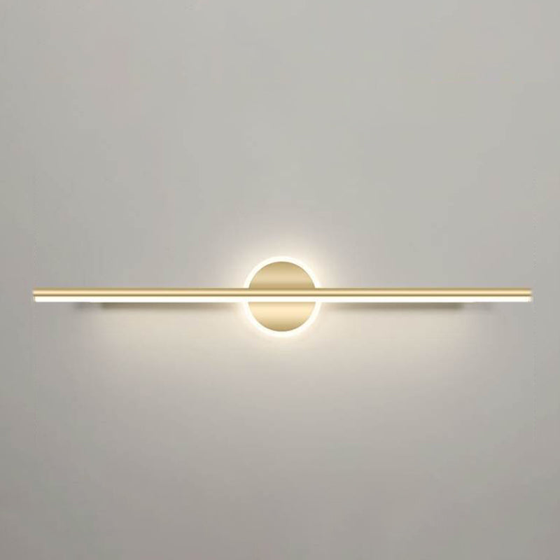 Metal Linear Vanity Lighting Modern 1-Light Vanity Lamp in Gold