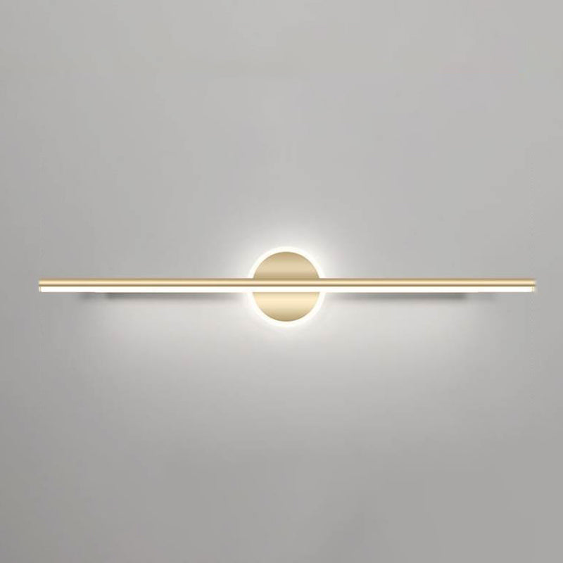 Metal Linear Vanity Lighting Modern 1-Light Vanity Lamp in Gold