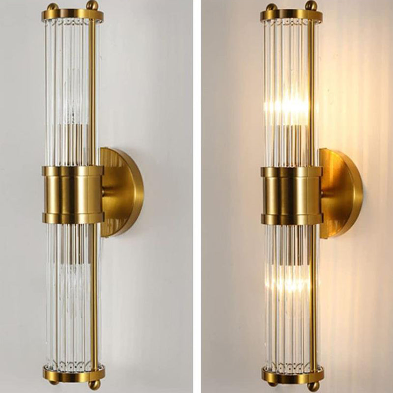 Gold 1 / 2 - Light Bathroom Vanity Lighting Iron and Glass Bath Sconce