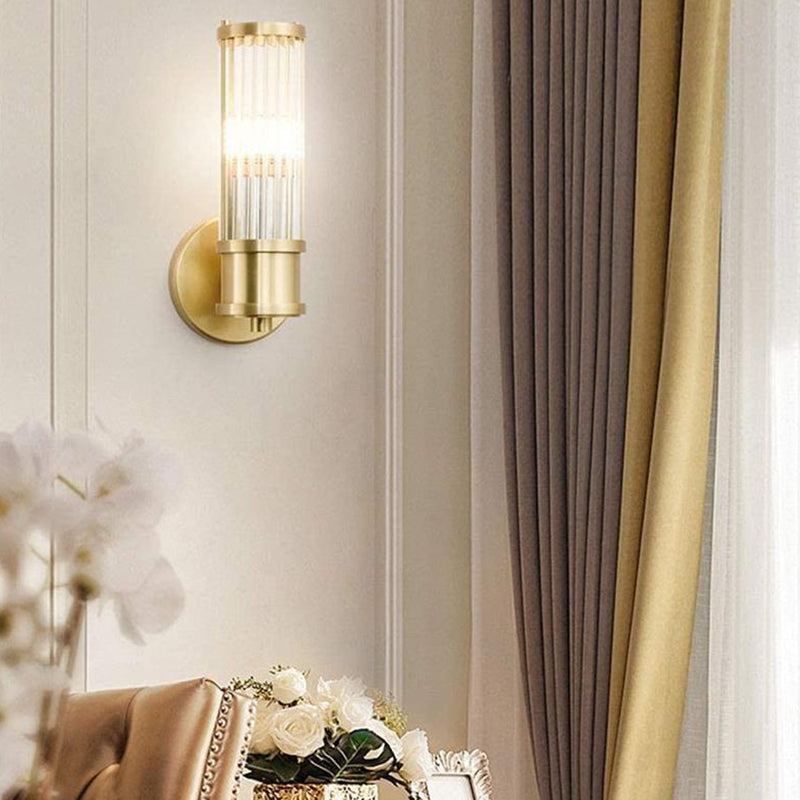 Gold 1 / 2 - Light Bathroom Vanity Lighting Iron and Glass Bath Sconce