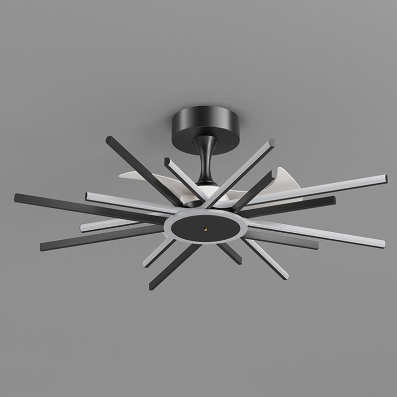 Modern Linear LED Ceiling Fan in Black / Gold Sphere Fan Light