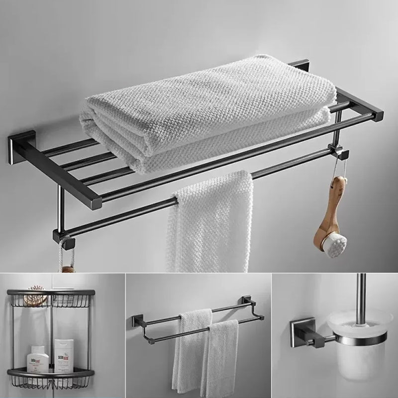 Traditional Brass Bathroom Accessory Set Grey Bath Accessory kit