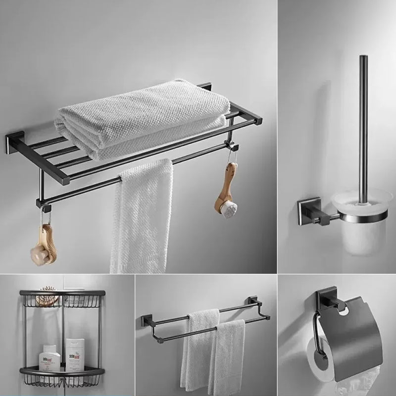 Traditional Brass Bathroom Accessory Set Grey Bath Accessory kit