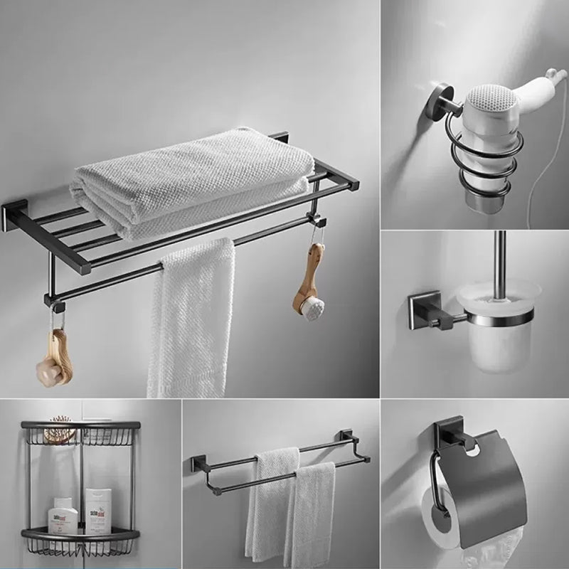 Traditional Brass Bathroom Accessory Set Grey Bath Accessory kit