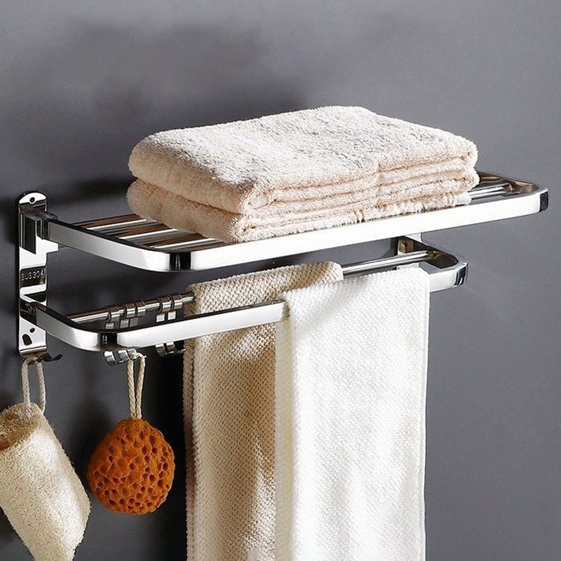 Modern Bath Hardware Set Paper Holder Bath Shelf Silver Bathroom Accessory Kit