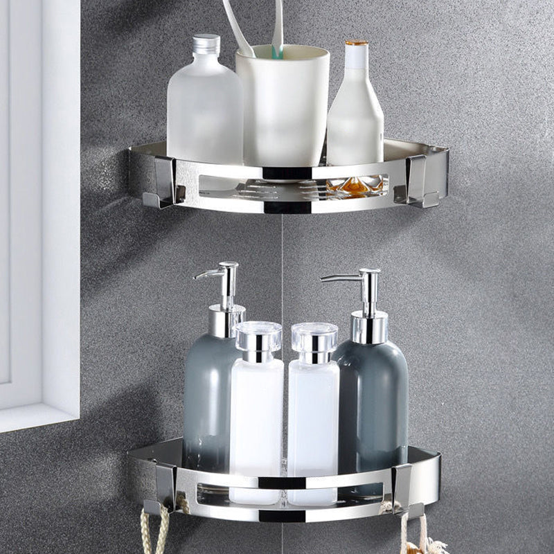 Modern Bath Hardware Set Paper Holder Bath Shelf Silver Bathroom Accessory Kit