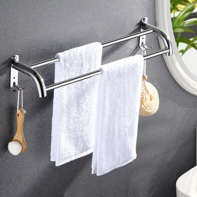 Modern Bath Hardware Set Paper Holder Bath Shelf Silver Bathroom Accessory Kit