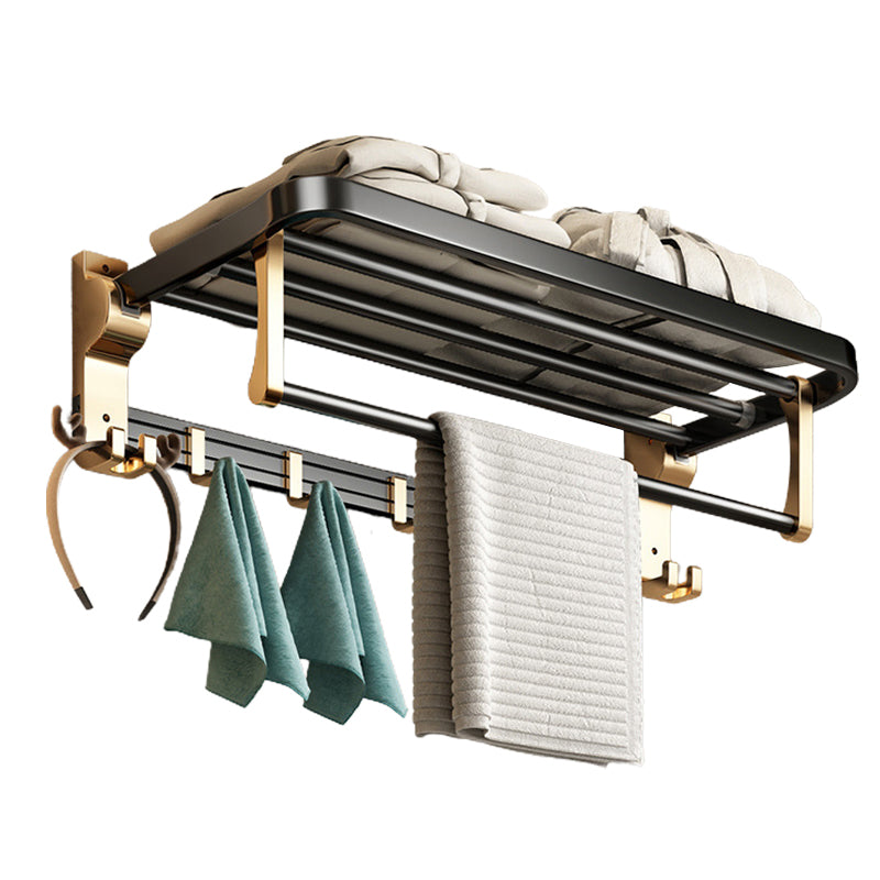 Modernism Bathroom Accessories Hardware Set Black & Golden Bath Shelf/Towel Bar