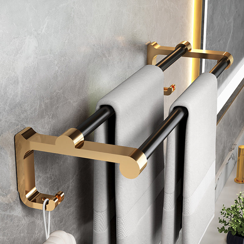 Modernism Bathroom Accessories Hardware Set Black & Golden Bath Shelf/Towel Bar