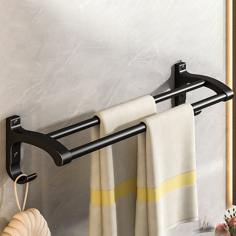 Black Aluminum Bathroom Accessory Set Modern Bath Shelf/ Towel Bar & Paper Holder