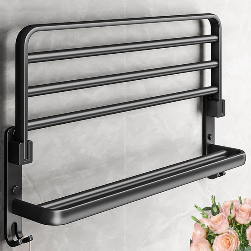 Black Aluminum Bathroom Accessory Set Modern Bath Shelf/ Towel Bar & Paper Holder