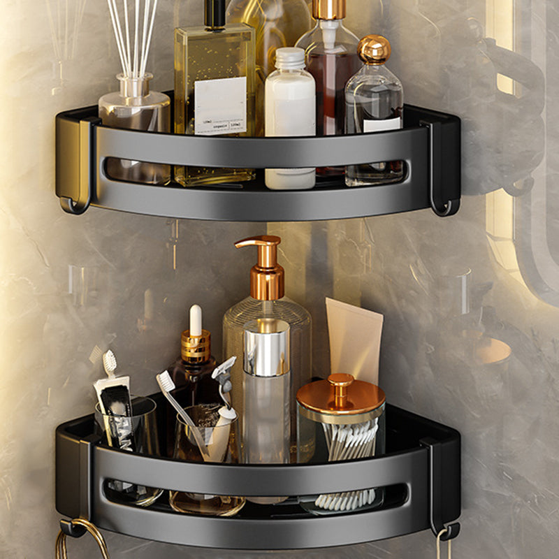 Black Aluminum Bathroom Accessory Set Modern Bath Shelf/ Towel Bar & Paper Holder