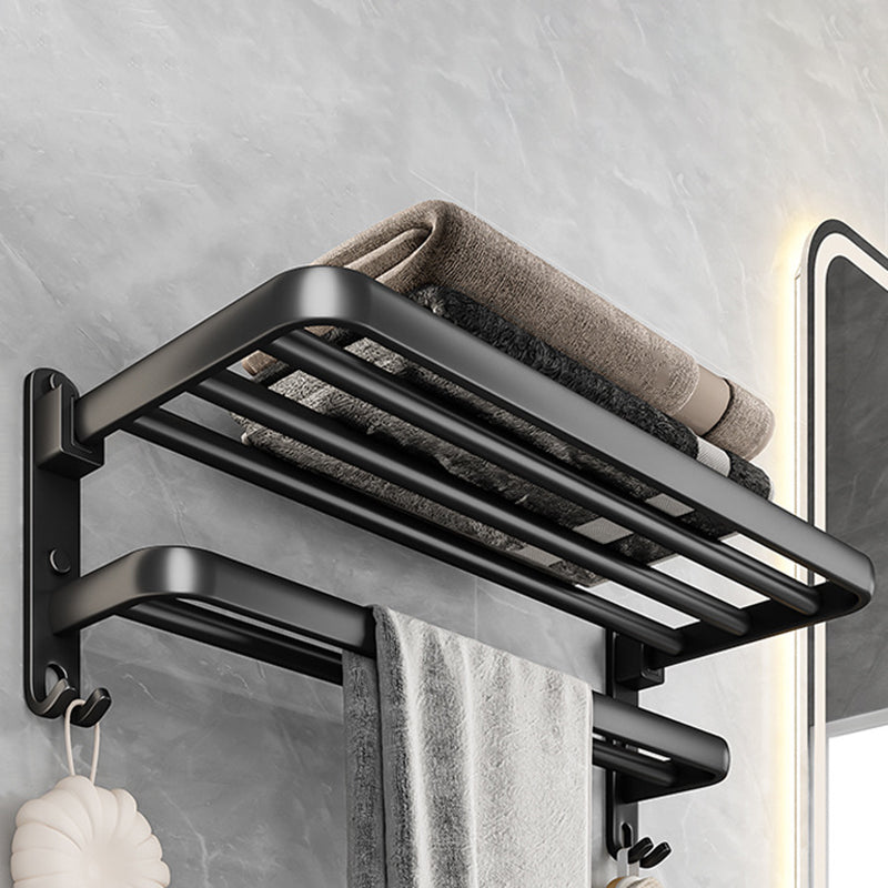 Black Aluminum Bathroom Accessory Set Modern Bath Shelf/ Towel Bar & Paper Holder