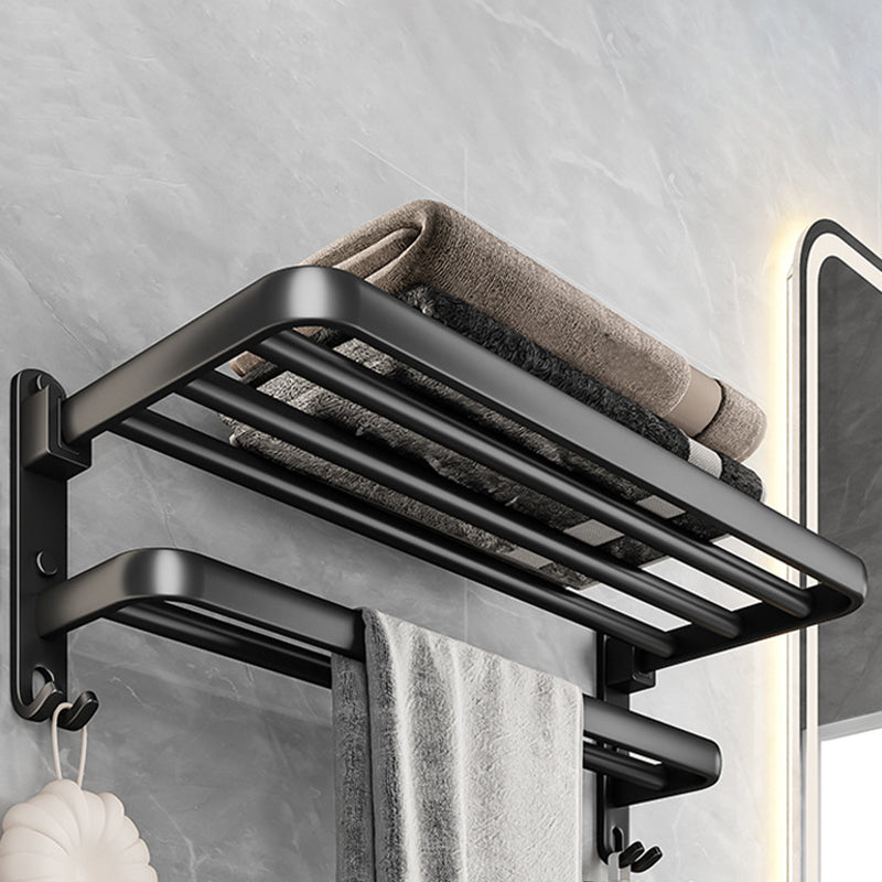 Black Aluminum Bathroom Accessory Set Modern Bath Shelf/ Towel Bar & Paper Holder