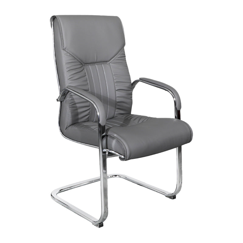 Modern Fixed Arms Office Chair Leather Task Chair for Office