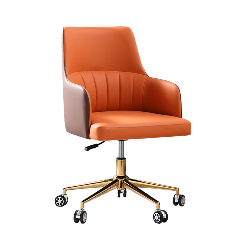 Modern Fixed Arms Desk Chair Adjustable Seat Height Office Chair with Wheels