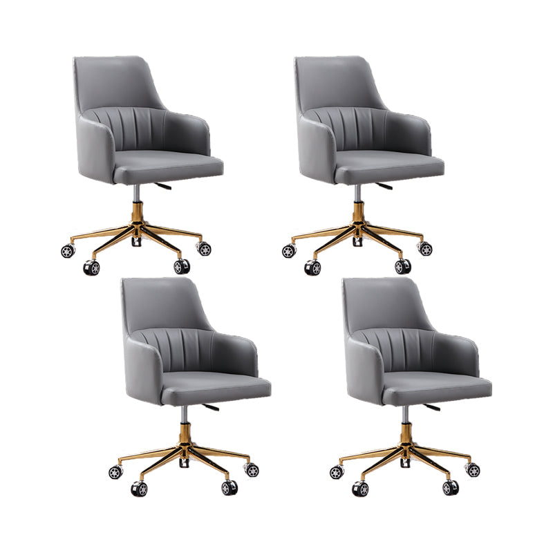 Modern Fixed Arms Desk Chair Adjustable Seat Height Office Chair with Wheels