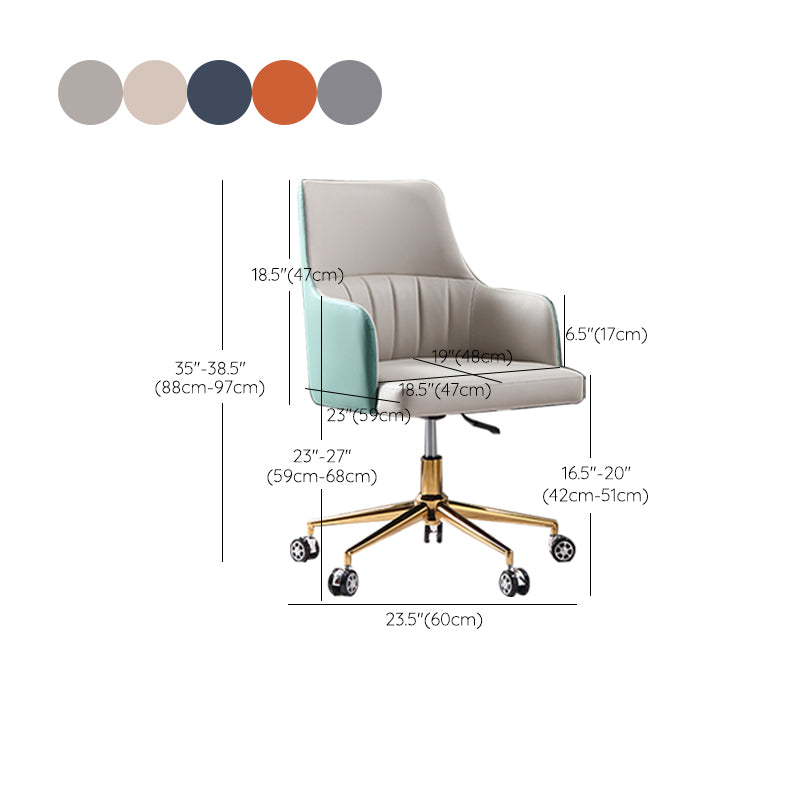 Modern Fixed Arms Desk Chair Adjustable Seat Height Office Chair with Wheels