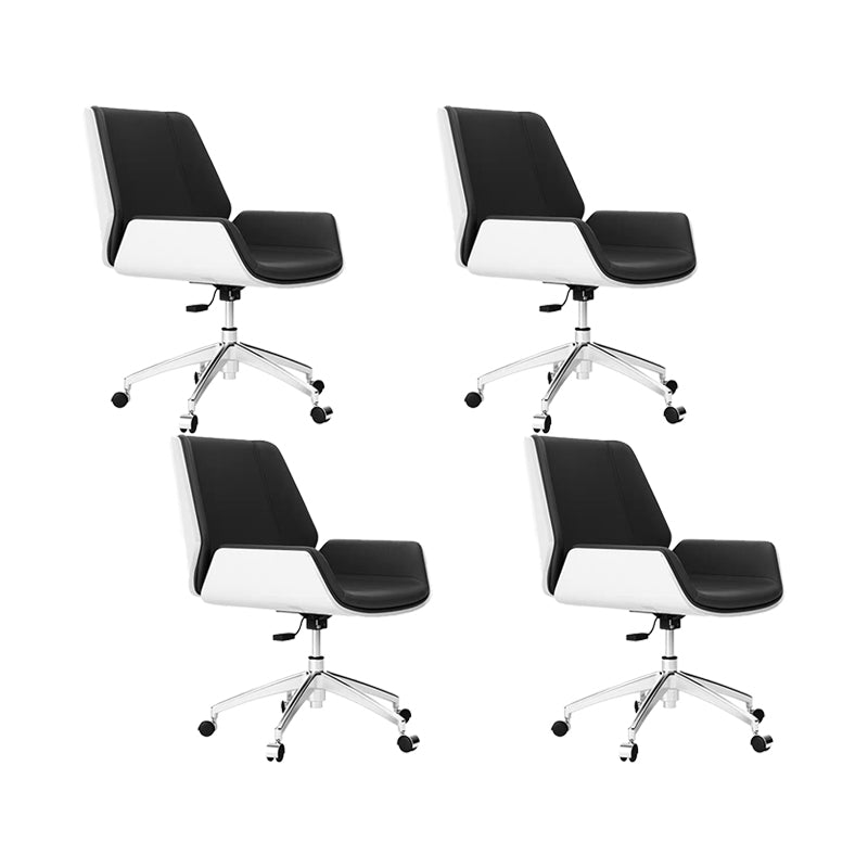 Slide Modern Desk Chair Adjustable Seat Height Office Chair with Wheels