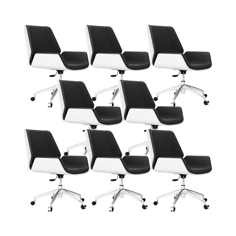 Slide Modern Desk Chair Adjustable Seat Height Office Chair with Wheels