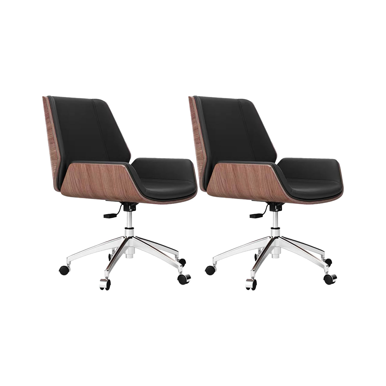 Slide Modern Desk Chair Adjustable Seat Height Office Chair with Wheels