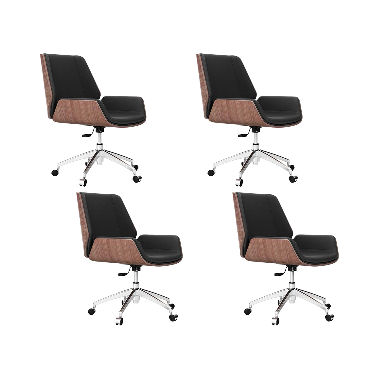 Slide Modern Desk Chair Adjustable Seat Height Office Chair with Wheels