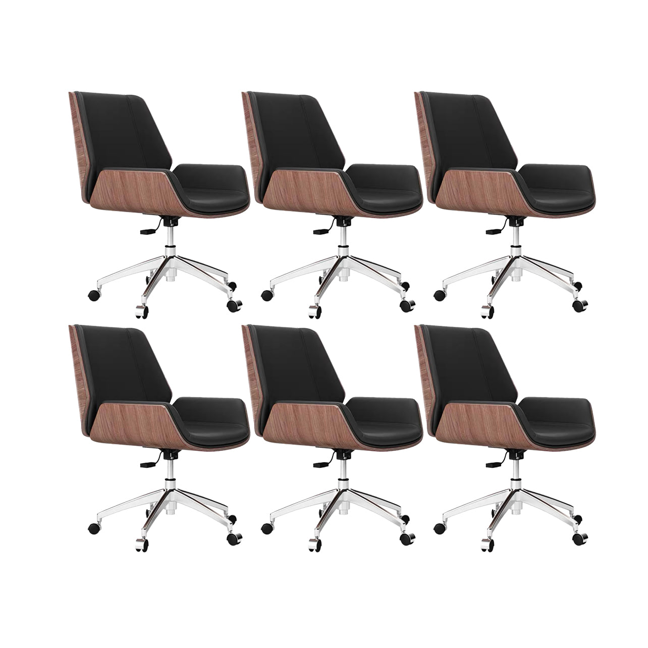 Slide Modern Desk Chair Adjustable Seat Height Office Chair with Wheels