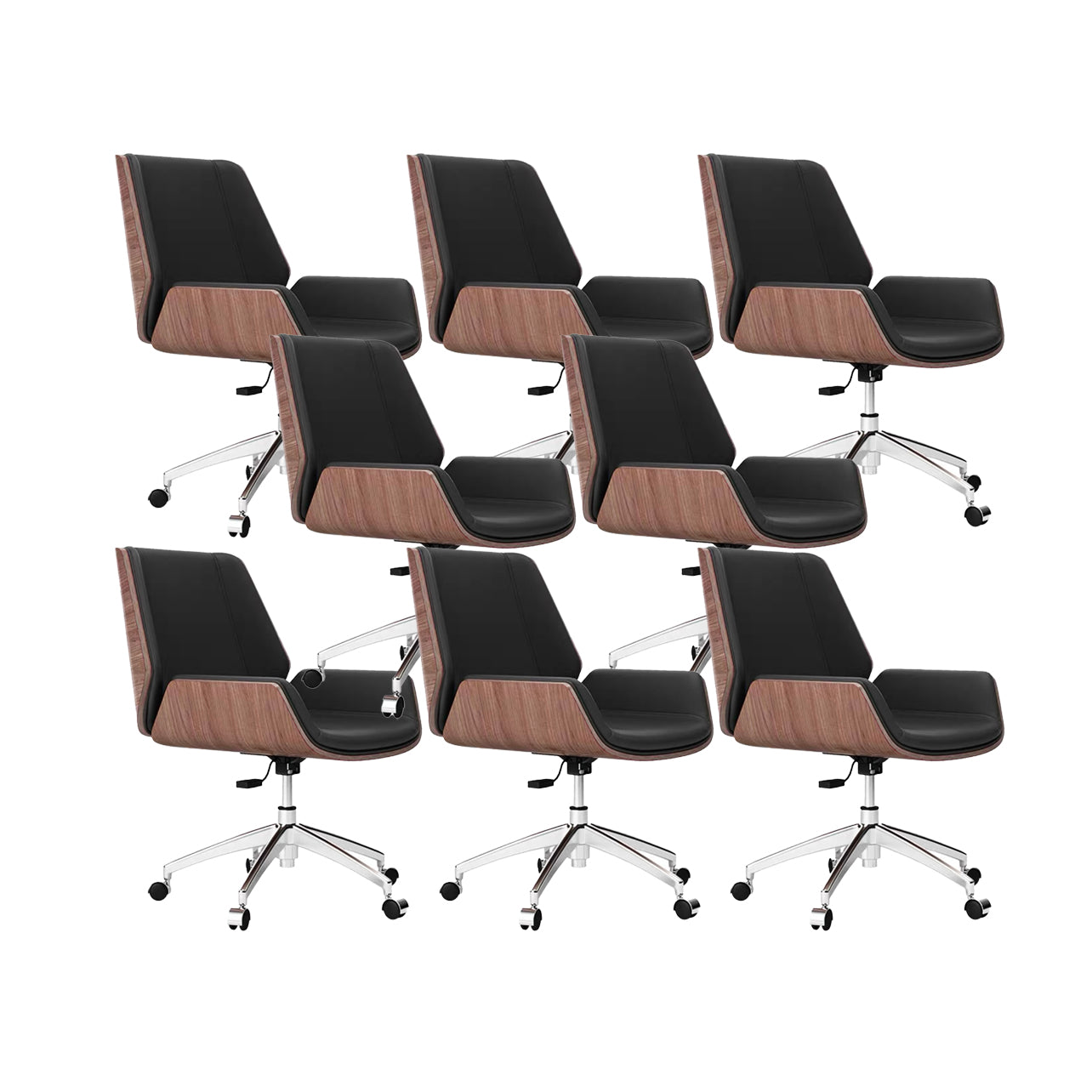 Slide Modern Desk Chair Adjustable Seat Height Office Chair with Wheels