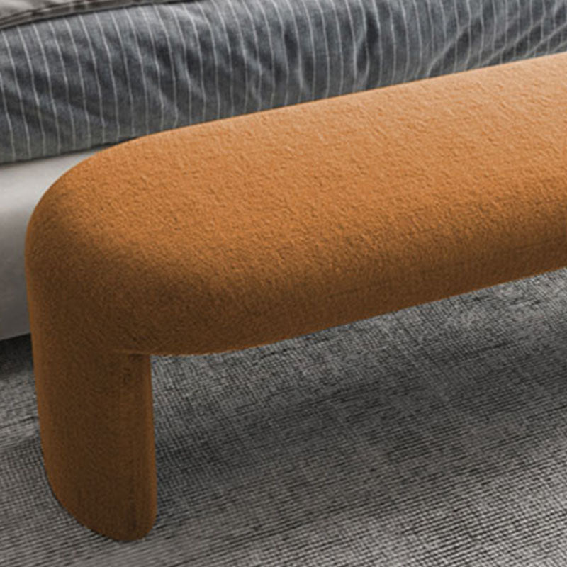 Contemporary Upholstered Bench Oval 17.5" Height Bedroom Bench with Legs