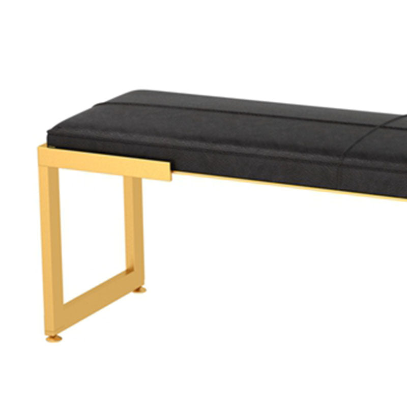 Contemporary Upholstered Bench Bedroom Rectangle Bench with Metal Legs