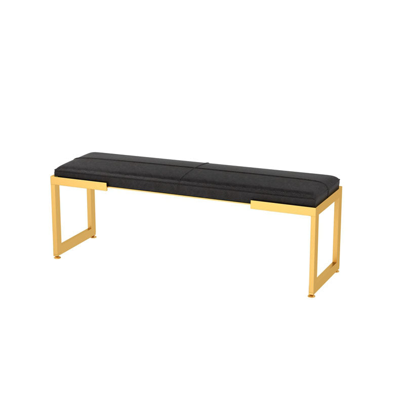 Contemporary Upholstered Bench Bedroom Rectangle Bench with Metal Legs