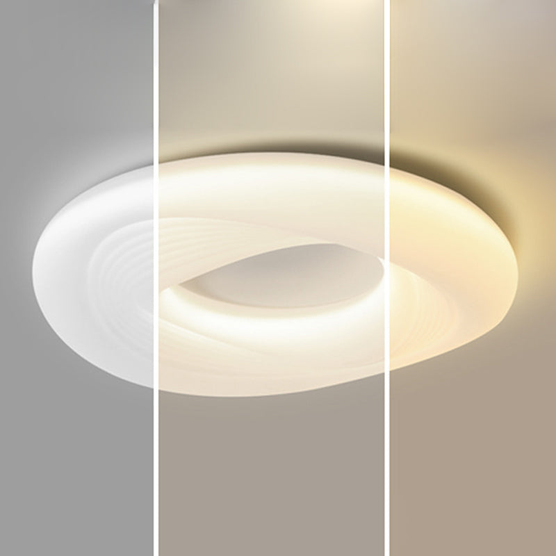 White Shaded Ceiling Light Contemporary LED Flush Mount Lighting for Room