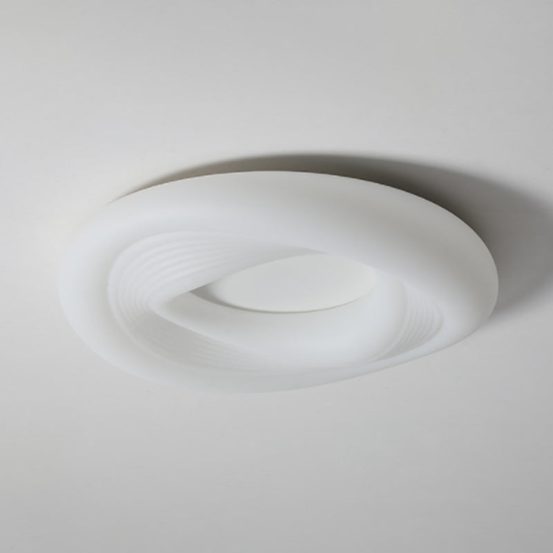 White Shaded Ceiling Light Contemporary LED Flush Mount Lighting for Room