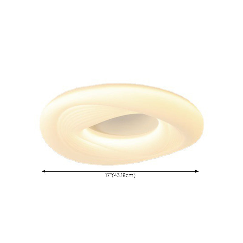 White Shaded Ceiling Light Contemporary LED Flush Mount Lighting for Room