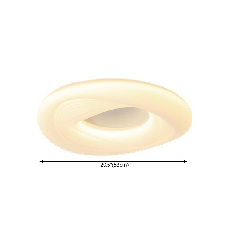 White Shaded Ceiling Light Contemporary LED Flush Mount Lighting for Room