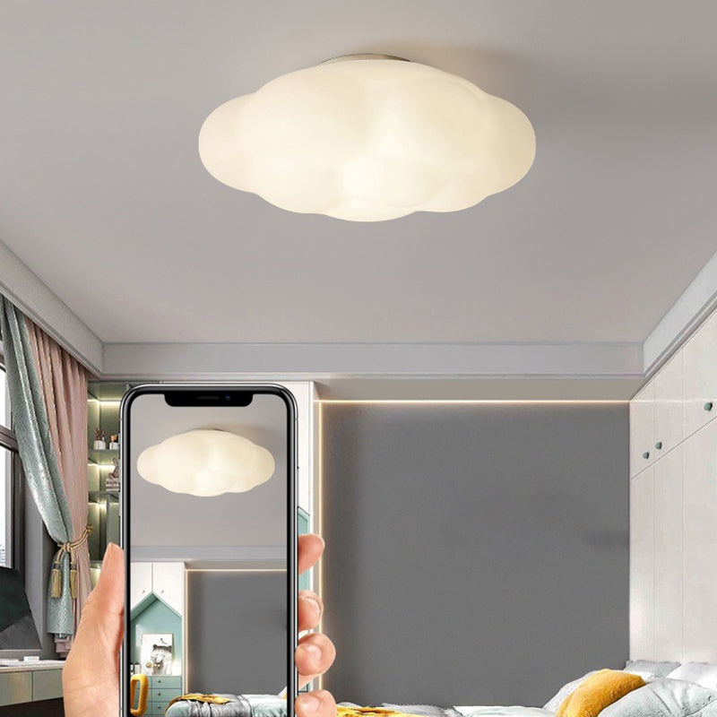 White Shaded Ceiling Light LED Modernism Flush Mount Lighting for Home