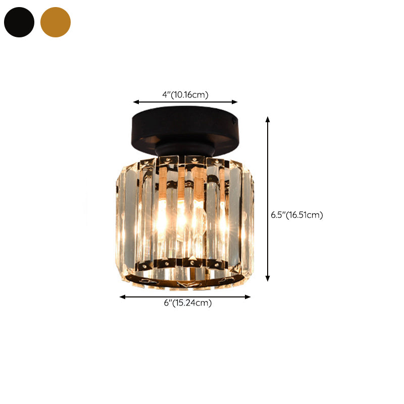 1 - Light Flush Mount in Black / Gold Finish Metal Geometric Ceiling Flush