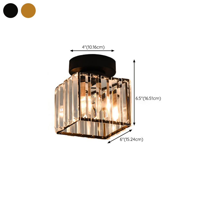 1 - Light Flush Mount in Black / Gold Finish Metal Geometric Ceiling Flush