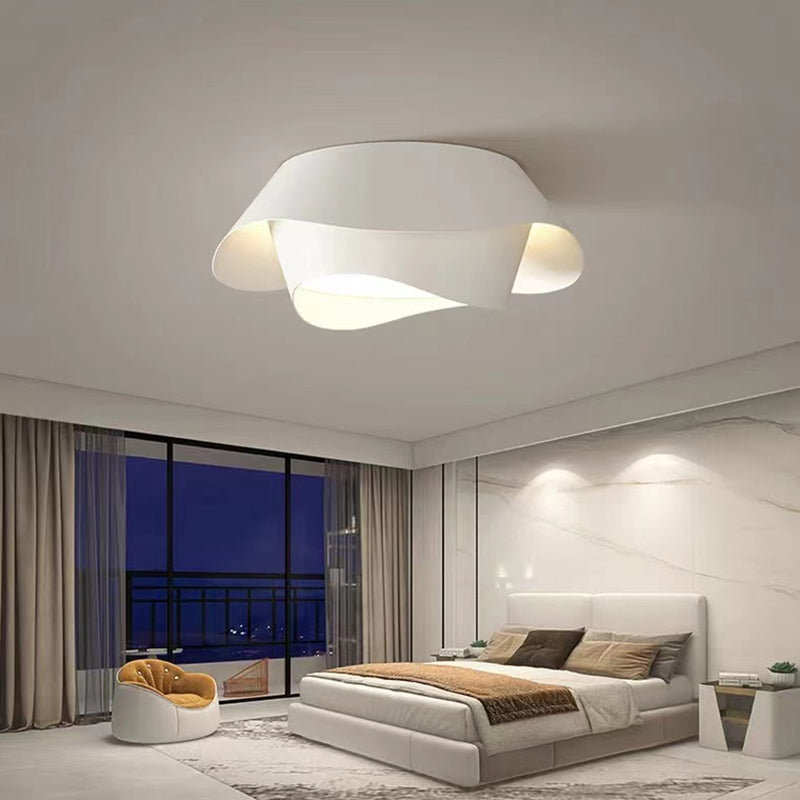 Contemporary White Ceiling Light LED Flush Mount Lighting for Bedroom