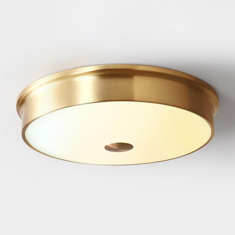 Gold Ceiling Light Modern Ceiling Mount Light with Glass Shade for Bedroom