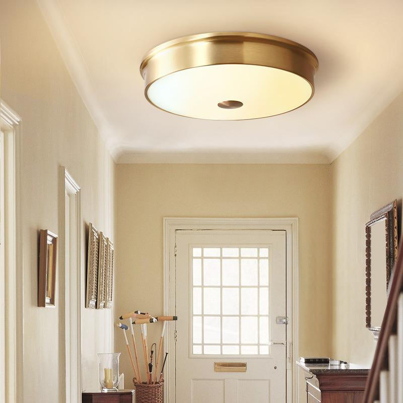 Gold Ceiling Light Modern Ceiling Mount Light with Glass Shade for Bedroom