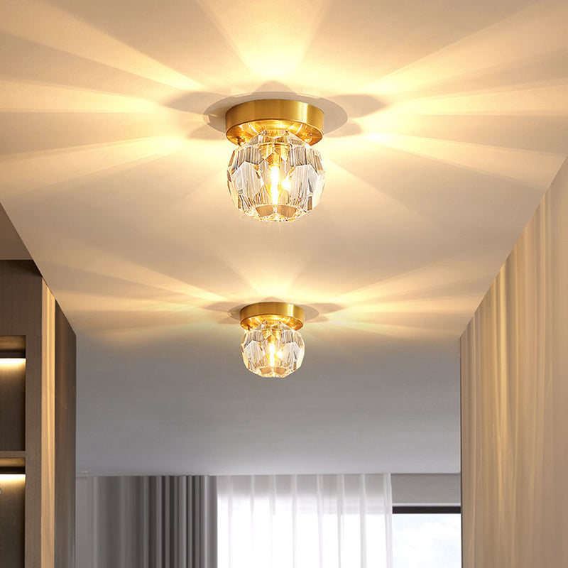 Nordic Ceiling Lamp Crystal Flush Mount Light Fixture for Bedroom