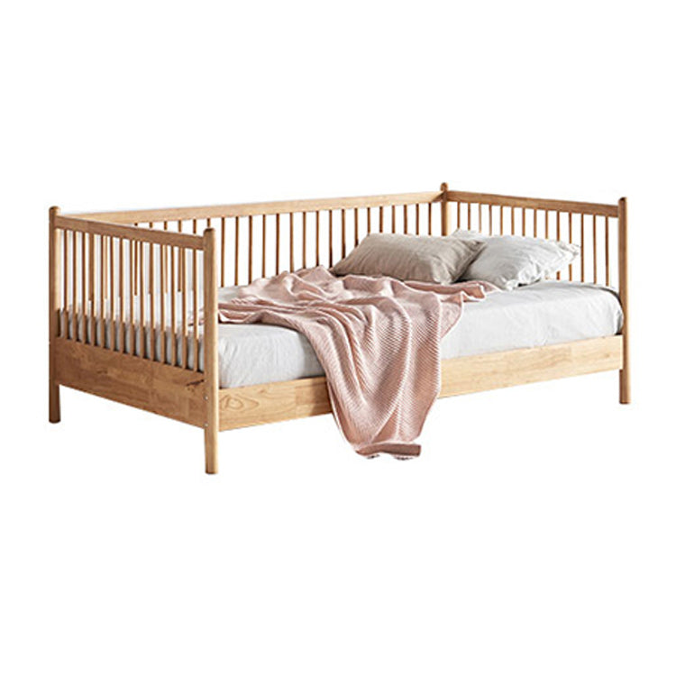 Farmhouse Solid Wood Nursery Crib with Guardrail 33.46" High