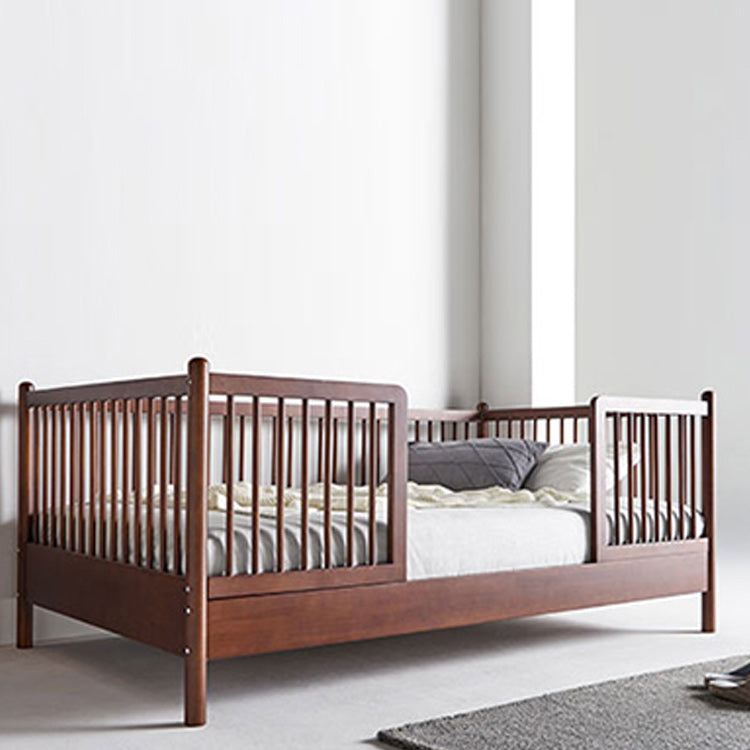 Farmhouse Solid Wood Nursery Crib with Guardrail 33.46" High